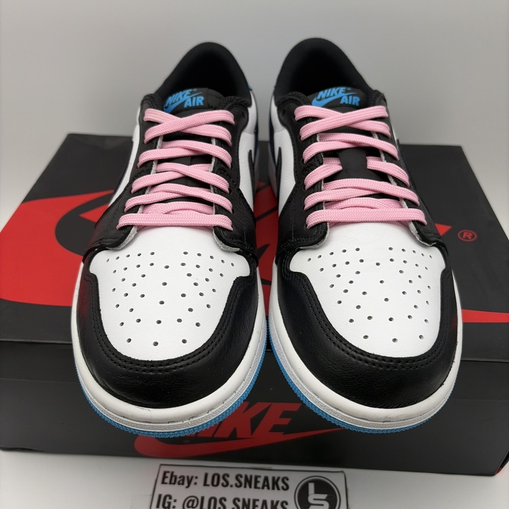 Size 9- Air Jordan 1 Retro Low OG White, Powder Blue (CZ0790-104) - Picture 3 of 11